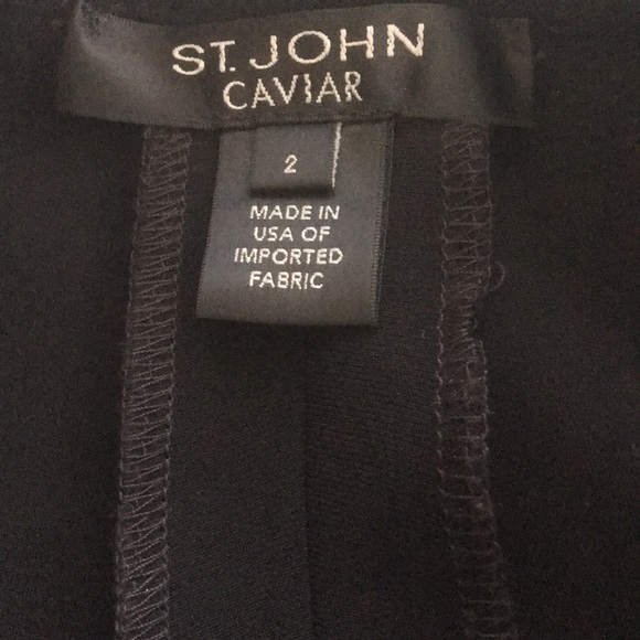 St. John Caviar Slit Front Black Capri Pants - Picture 6 of 6